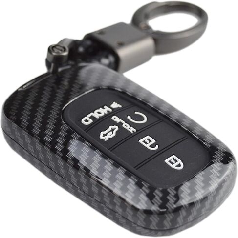 2-Layers Hybrid Combo Carbon Key Fob Cover + Keychain for 2022 2023 2024 2025 Honda Civic Accord CR-V HR-V V Pilot SI EX EX-L Touring Type R in Saudi Arabia