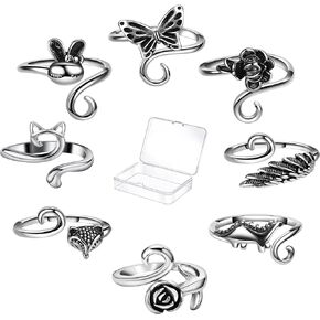8 Pieces Crochet Tension Rings for Crocheting Yarn Guide Tension Ring for Finger Yarn Crochet Ring Knitting Accessories