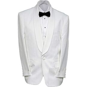 Mens Vintage Classic Shawl Collar White Dinner Jacket one Button 42 Regular New