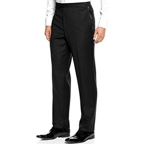 New Era Men's Black Tuxedo Pants with Satin Stripe (46R)