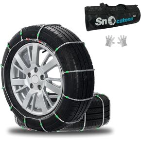 Snow Chains for Car,SUV,Truck and Pickup,Cable Tire Chain,Compatible with Tire Width 195 205 215 225 235 235 MM - Set of 2