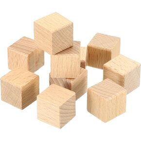 PATIKIL 30x30mm Blank Wood Rubber Stamp Mounts, 20 Pack Wooden Rubber Stamp Handle Hard Wooden Blocks for Stamp Making DIY Crafting Style 1, Brown