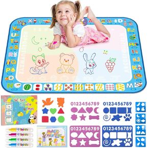 Water Doodle Mat Kids Mess Free Coloring Doodle Mat Water Doodle Mat Toddlers Educational Toys for 3 4 5 6 7 8 Years with Magic Pens Birthday Halloween Christmas