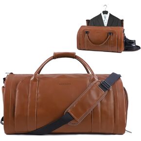 Convertible Garment Duffel Bag for Travel, For Men Women, 2 IN 1 Carry on Suit Bag with Shoulder Straps, Canvas Overnight Bags with Shoes Compartment,14" Laptop Compartment
