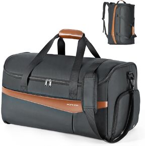 Garment Bags for Travel - Convertible Carry on Garment Duffle Bag with Shoe Compartment, 3 in 1 Hanging Travel Suit Bag with Shoulder Strap for Men Women, Black