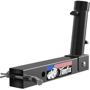 Hitch Mount Flagpole Holder, Heavy-Duty Flag Pole Holder for 1.6" Hitch, 2 Models (Single Hole & Dual Hole with Design), Flag Holder for Jeep, Truck, SUV, RV, Camper (Single Hole)