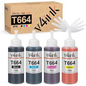 v4ink Remanufactured T902XL Ink Pack Replacement for Epson 902XL T902XL (4-Pack, K/C/M/Y) Work with Epson Workforce Pro WF-C5210, WF-C5290, WF-C5710, WF-C5790 Printers