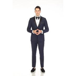 2 Piece Suits for Men Slim Fit Solid Wedding Prom Tuxedo Suit with Two Buttons Notch Lapel Blazer and Pants