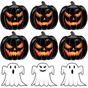 100 PCS Halloween Paper Plates and Napkins Black Pumpkin Orange Plates for Halloween Party Supplies Halloween Birthday Party Decorations