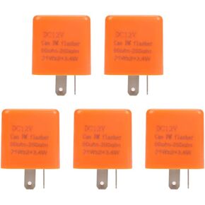 2 Pin LED Flasher Relay , 5pcs/set 12V 2 Pin Motorcycle Blinker Adjustable LED Flasher Relay Turn Indicator