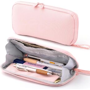 ANGOOBABY Pencil Case Wide Opening Durable Pen Pouch Lightweight Portable Pencil Bag with Handle for School Teen Girl Boy Men Women Adults Green