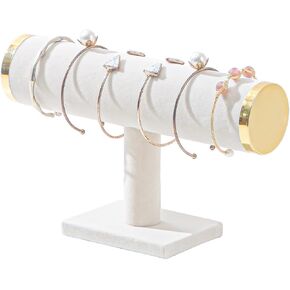 Bracelet Holder,T-bar Jewelry Organizer Display Stand for Girls (Beige)