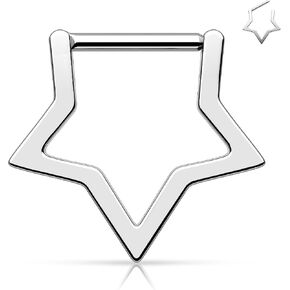 Melighting 14G Star Septum Jewelry Titanium G23 Septum Ring Star Septum Clicker 8 mm Helix Piercing Jewelry Helix Earring for Women