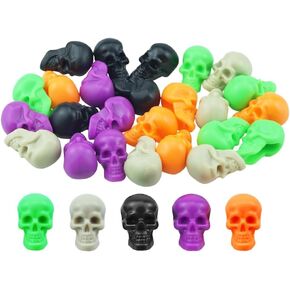 Small Skull Mini Plastic Skull Heads Decor Halloween Skeleton Head for Crafts Bar Home Table Party Decorations