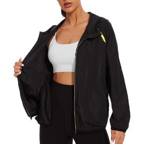 NINGMI Waterproof Raincoat with Hood Windbreaker Rain Jacket for Women Zipper Lightweight Hiking Outdoor