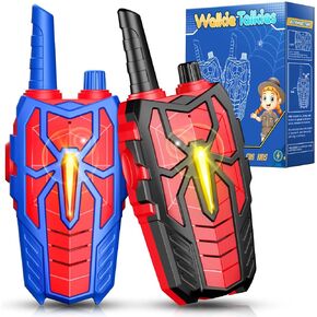 Spider Walkie Talkies for Kids Ages 3-10: 2 Way Radio Long Range Walkie Talkies for 3 4 5 6 7 8 9 10 Year Old Boys Kids Halloween Birthday Gifts Outdoor Camping Toy for Boy Kid Age 3-4 5-7 8-10