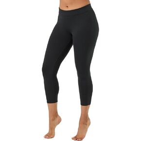 Pact Women's Go-to Cropped Legging, Organic Cotton No See Through Mid Rise Yoga Pant with Elastic Waistband