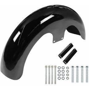 Motorcycle 23 Heavy Duty Steel Front Fender Wrap Fender Kit Replacement for Touring Road King Road Glide Electra Custom Baggers FLHR FLHT Black