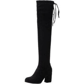 Women Slip-on Boots Over the Knee Boots with High Block Heel