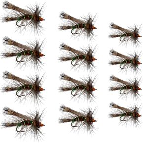 Feeder Creek Royal Coachman Flies, One Dozen Fly Fishing Lures for Trout, Salmon, Bass, Panfish & Other Freshwater Fish, 3 Size Assortment 12, 14, 16 (4 of Each Size) in Saudi Arabia