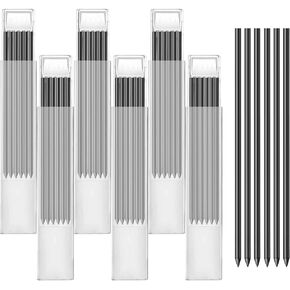 36PCS 2.8mm Carpenter Pencil Lead Refills, Solid Deep Hole Construction Pencil Replacements Long Lasting Pencil Refill for Mechanical Woodworking Black