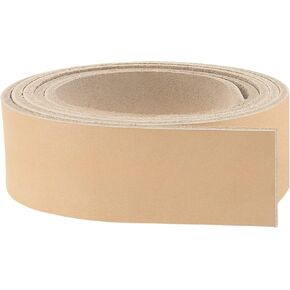 ELW Belt Blanks Strips/Straps 8/9 oz. (3.2-3.6mm) Thickness Size 1"x50" Full Grain Import Natural Cowhide Vegetable Tanned Leather for Tooling, Engraving, Embossing, Molding, & Dyeing
