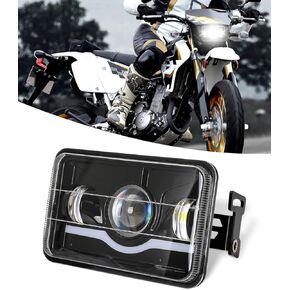 4x6 LED Headlight Kit for Suzuki DR-650 | for Suzuki DRZ400 with Mounting Bracket Hardware Headlight High Brightness Three Modes High Beam Low beam Daytime Running Light (Light with Bracket)