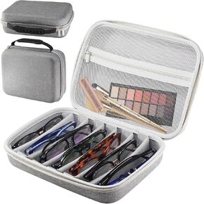 EVA Travel Sunglass Organizer Case,Eyeglasses Organizer Storage,Portable Sunglasses Organizer for Multiple Pairs,Adjustable Slot for Multiple Sunglasses Organizer Storage Box Hard-shell for Woman Man
