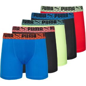 PUMA Boys' 5 Pack Performance Boxer Briefs