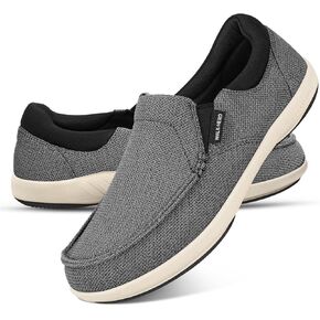Mens Slip On Shoes - Breathable Casual Loafers Shoes for Plantar Fasciitis with Arch Support - Orthopedic Mens Boat Shoes for Daily Walking