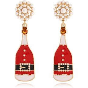 Christmas Sparkly Crystal Dangle Earrings Cute Christmas Tree Reindeer Earrings Colorful Xmas Festival Holiday Jewelry Gift