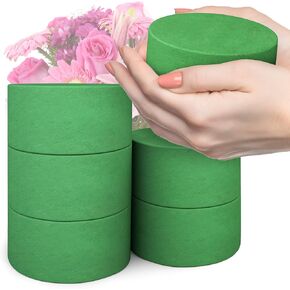 Max Shape 6Pcs Floral Foam Round Blocks, Large Wet and Dry Green Foam for Artificial and Fresh Flower Arrangement,Flower Foam Blocks for Wedding Party Decorations (7.8 Inch)