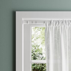 Zenna Home Window Curtain Rod, Adjustable 51" to 120", White – Telescoping Curtain Rods for Windows No Drilling – Easy Install Tension Curtain Pole for Kitchen Windows, Bathrooms, Closets in Kuwait