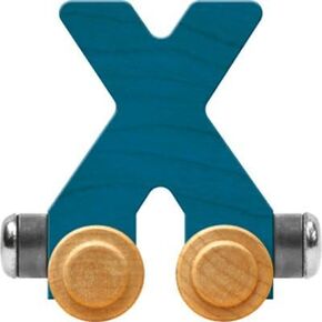 Maple Landmark NameTrains Bright Letter Car X - Made in USA (Blue)
