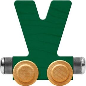 Maple Landmark NameTrains Bright Letter Car V - Made in USA (Green)