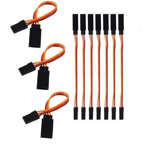 10PCS 3-Pin Servo Extension Cable Cord 10cm/4'' 3.93 inch Female to Male Lead Wire Connector JR for RC Car Airplanes Remote Control (10cm)