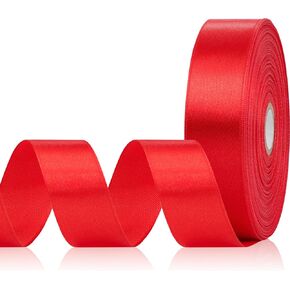 Rose Red Ribbon 1-1/2 Inch x 60 Yards, Hot Pink Satin Ribbon for Flower Bouquet, Crafts, Gift Wrapping, Baby Shower, Birthday, Wedding and Handmade Roses