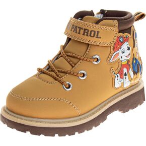 Josmo Paw Patrol Boots for Kid Boys Lace Up MidCalf - Chase Marshall Workboot Construction Boot Trek Walk Hike Climb (size 7-10 Toddler/size 11-12 Little Kids)