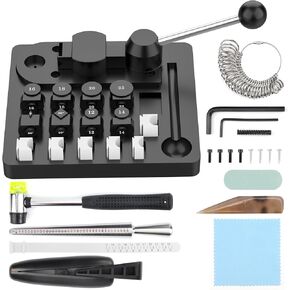 vimyso Ring Bending Tool, Ring Bender with Nylon Dies, Ring Making Tool, Ring Measurement Tool, Ring Bender Tool for Spoon Rings, Multi-Functional Ring Earring Making Kit, Jewelry Making Tool