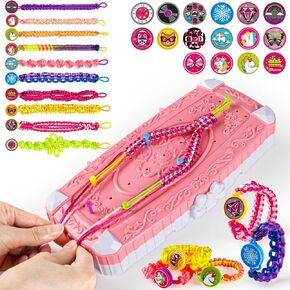 TQRAZ Friendship Bracelet Making Kit, DIY Arts and Crafts Toys for Girls, Jewelry String Maker Kit, Birthday Gifts Ideas for Girls 6 7 8 9 10 11 12+ Years Old(Pink)