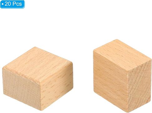 patikil 30x30mm الخشب المطاط ختم يتصاعد، 20 حزمة ختم مطاطي خشبي مقبض كتل خشبية صلبة لصنع الطوابع DIY صياغة نمط 1، البني in Kuwait
