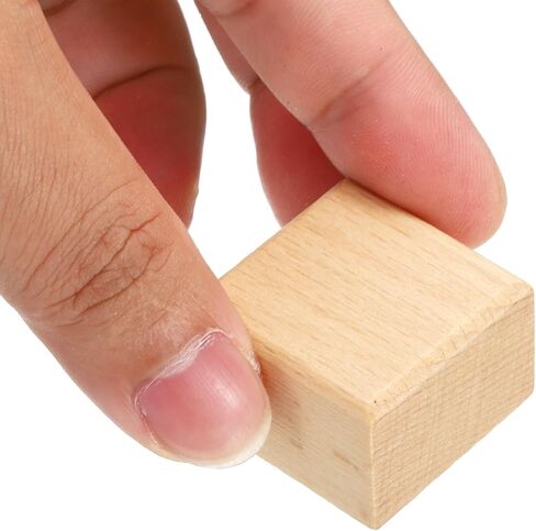 patikil 30x30mm الخشب المطاط ختم يتصاعد، 20 حزمة ختم مطاطي خشبي مقبض كتل خشبية صلبة لصنع الطوابع DIY صياغة نمط 1، البني in Kuwait