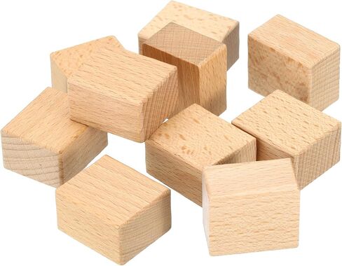 patikil 30x30mm الخشب المطاط ختم يتصاعد، 20 حزمة ختم مطاطي خشبي مقبض كتل خشبية صلبة لصنع الطوابع DIY صياغة نمط 1، البني in Kuwait