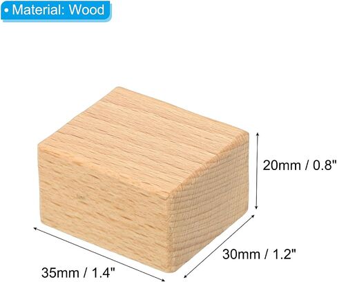 patikil 30x30mm الخشب المطاط ختم يتصاعد، 20 حزمة ختم مطاطي خشبي مقبض كتل خشبية صلبة لصنع الطوابع DIY صياغة نمط 1، البني in Kuwait