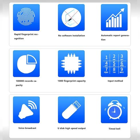 Attendance Machine, Fingerprint Time Clocks for Employees Small Business with Finger Scan,Password, Auto Calculate Working Hours (US Plug) in Saudi Arabia