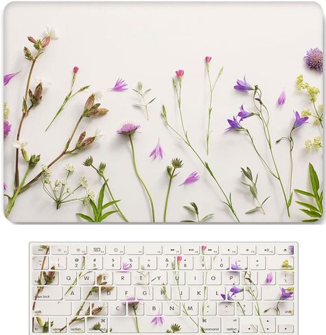 حافظة صلبة للكمبيوتر المحمول BuNiq متوافقة مع حافظة ماك بوك برو 15 بوصة 2015 2014 2013 2012 موديل A1398 مع شاشة ريتينا، غطاء حافظة صلب من البلاستيك غير اللامع وغطاء لوحة المفاتيح، زهرة in Kuwait