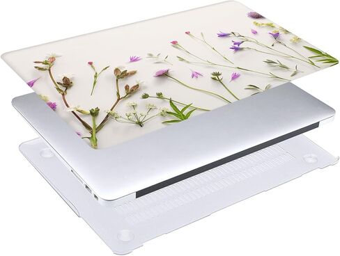 حافظة صلبة للكمبيوتر المحمول BuNiq متوافقة مع حافظة ماك بوك برو 15 بوصة 2015 2014 2013 2012 موديل A1398 مع شاشة ريتينا، غطاء حافظة صلب من البلاستيك غير اللامع وغطاء لوحة المفاتيح، زهرة in Kuwait