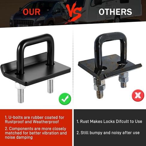 BOYISEN Hitch Tightener Anti Rattle for 2" inch Trailer Hitches, No Rattle Noise Tow Hitch Clamp, Rust-Free Hitch Stabilizer, Reduce Movement on Hitch Mount Hitch Cargo Carrier Bike Rack (2" Black) in Kuwait