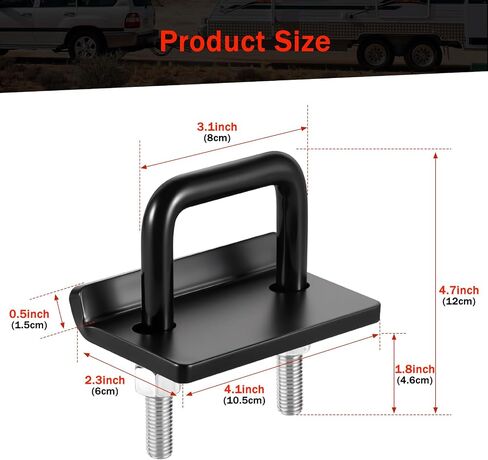 BOYISEN Hitch Tightener Anti Rattle for 2" inch Trailer Hitches, No Rattle Noise Tow Hitch Clamp, Rust-Free Hitch Stabilizer, Reduce Movement on Hitch Mount Hitch Cargo Carrier Bike Rack (2" Black) in Kuwait
