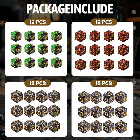 48 Pieces Magic The Gathering MTG Counter Loyalty Dice Life Counter Tokens Dice Buff Tokens Compatible with Magic Card Game Accessories CCG Creature Stats (Classic, 48) in Saudi Arabia